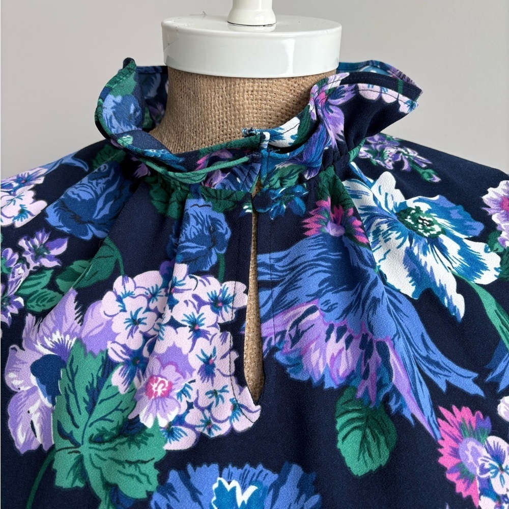 J.Crew Ruffleneck top in floral 365 crepe Size XS - Picture 5 of 10